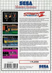 back image for Streets of Rage II (Europe Version)